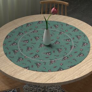رومیزی گرد طرح کریسمس