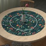رومیزی گرد طرح کریسمس